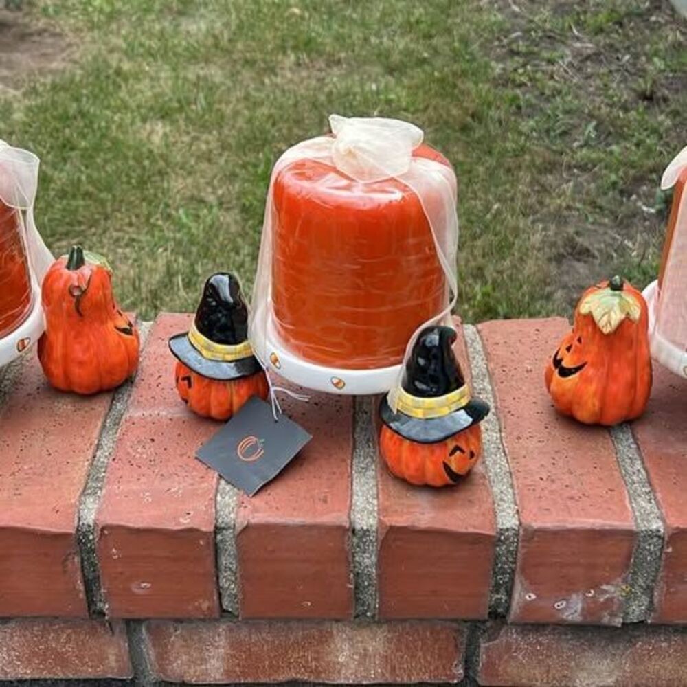 3 Halloween candle holders